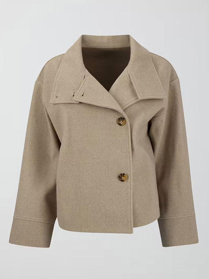Fashion wool jacket for women with structured collar and elegant cut Lune London