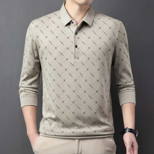 Men's Long Sleeve Polo with an innovative pattern and breathable properties Amarae