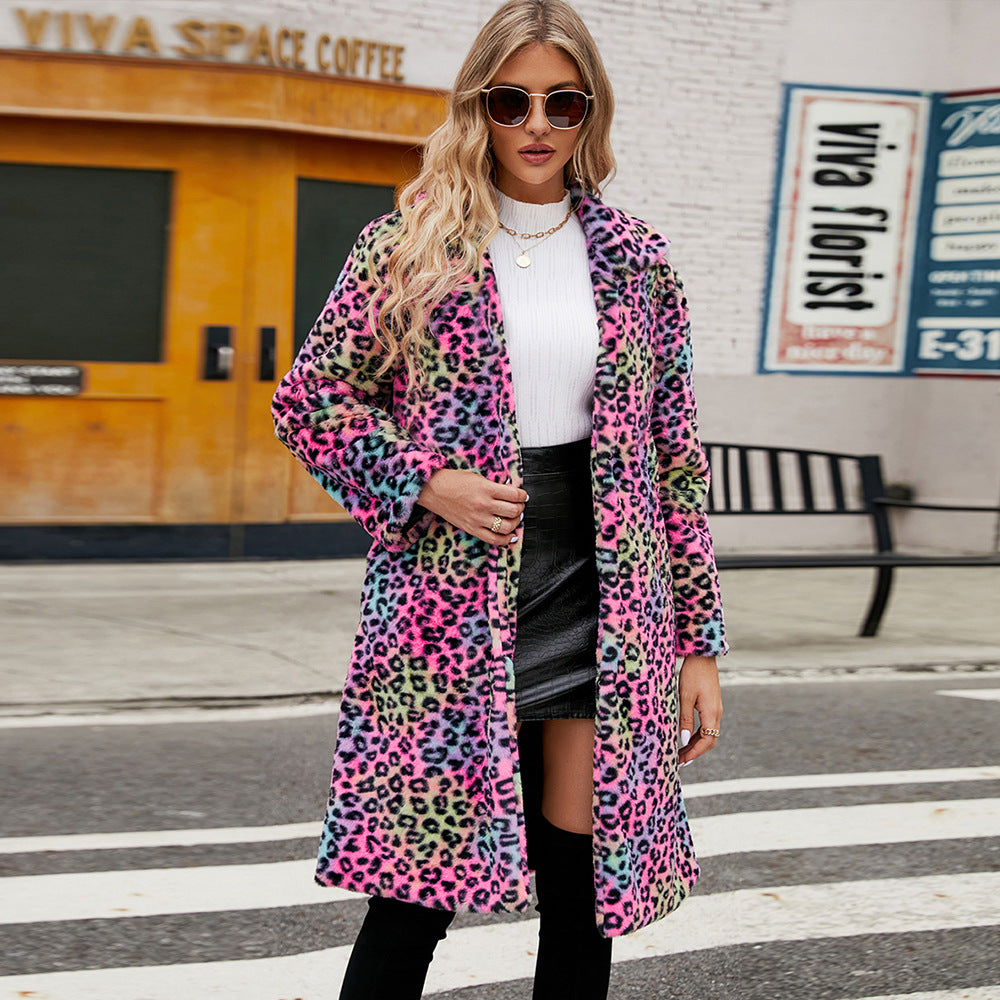 Women Luxury Leopard Fur Coat Lune London