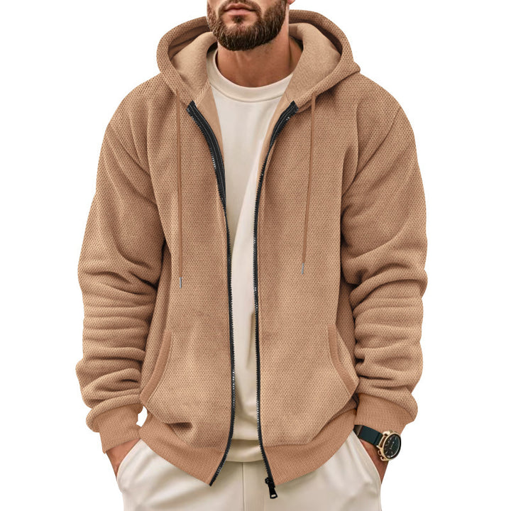 Men's hoodie with structured surface and functional pockets Amarae