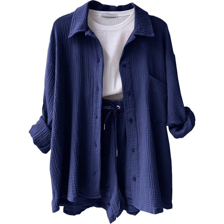 Women Casual Comfort Set Made of Shorts and Oversized Shirt Lune London