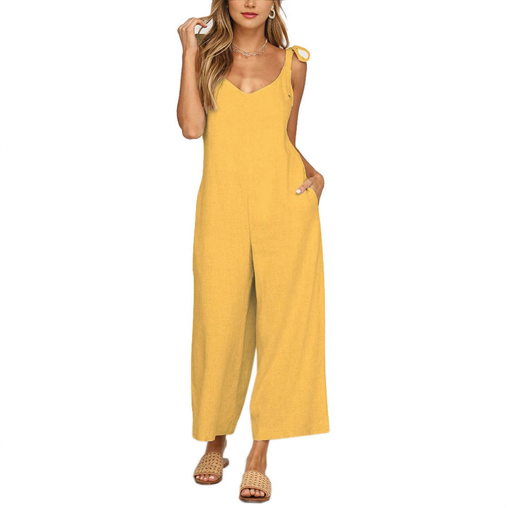 Ladies Elegant Jumpsuit with adjustable straps and practical side pockets Lune London