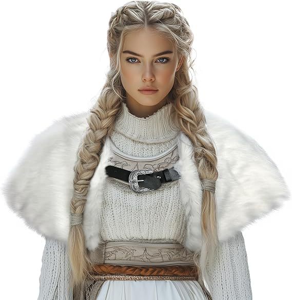 Women's Short Faux Fur Shoulder Cape with Bolero-Like Silhouette Amarae