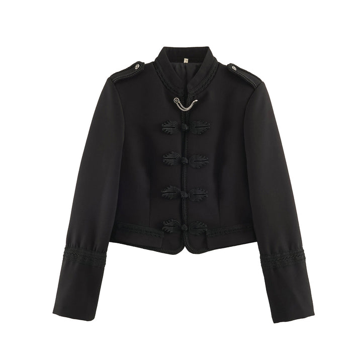 Women's tailored short jacket in Habsburg-inspired military style with cord closure Amarae