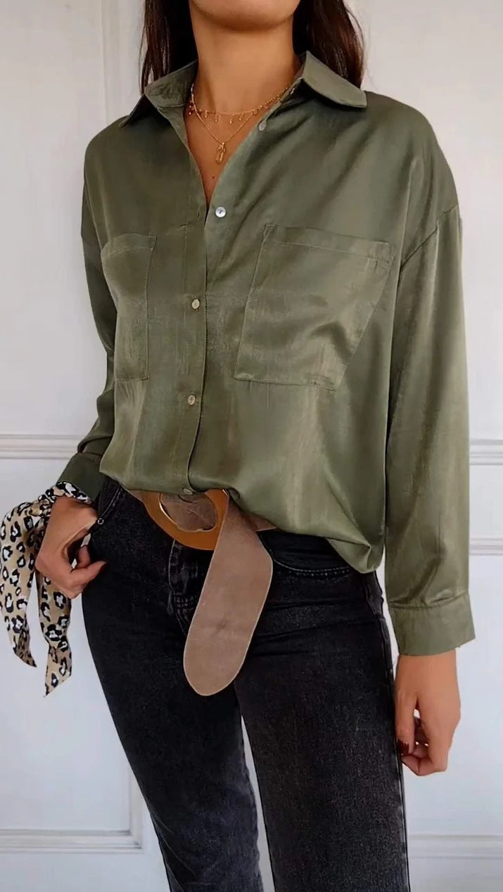 Ladies Elegant blouse with buttonhole and fine details Lune London