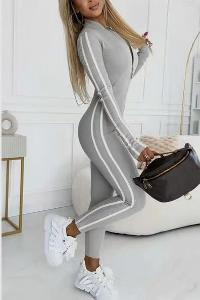 Women Long Sleeve Sporty Body with Lune London Stripes