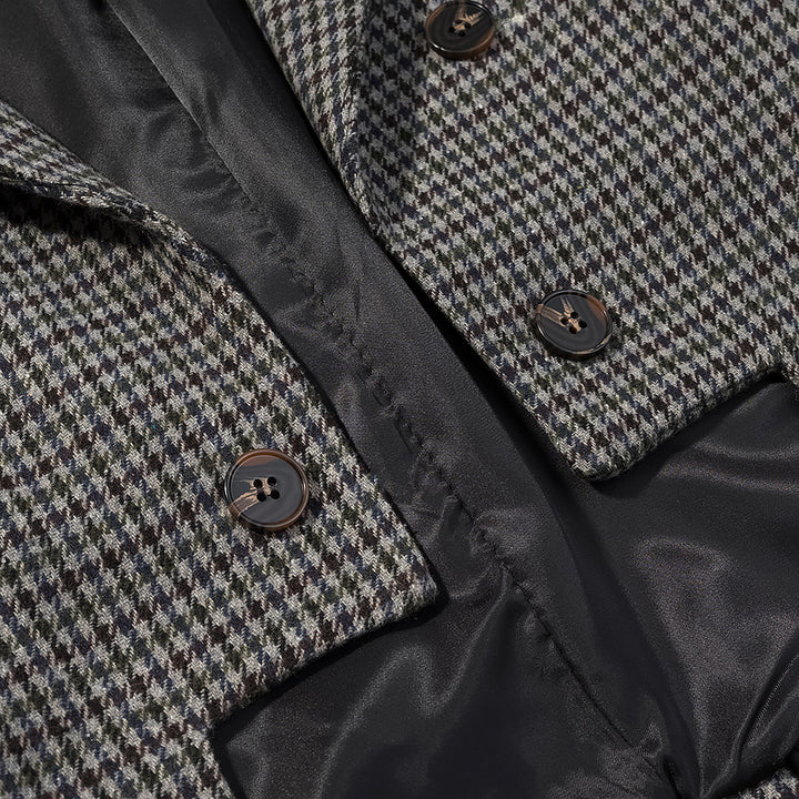 Ladies Tailored Houndstooth Blazer with Cutaway Hem Amarae