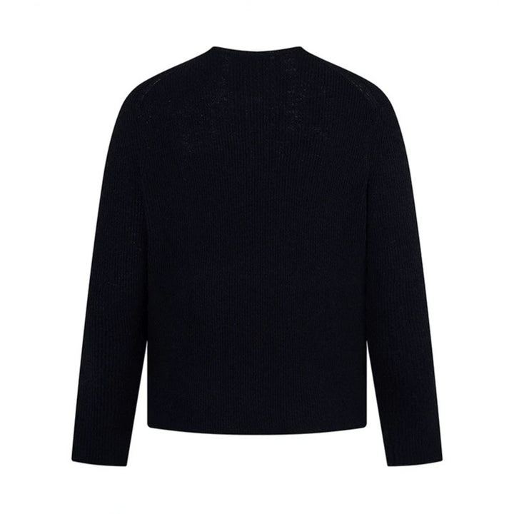 Men's fine-knit round neck sweater with ribbed structure and raglan sleeves Amarae