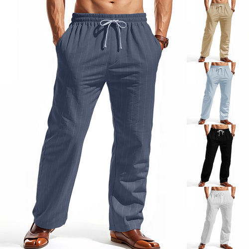Casual pants for men with elastic waistband and stylish striped look Amarae