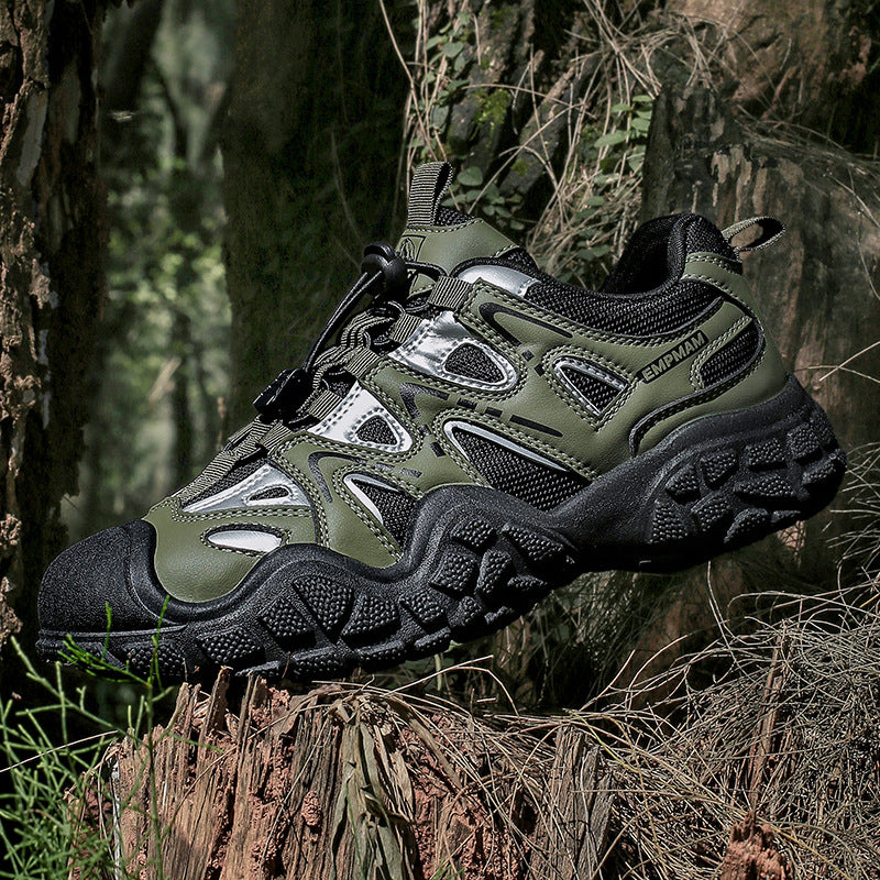 Ladies Chunky Trail Sneaker with shock-absorbing multi-zone profile sole, quick lace-up closure and reflective accents Amarae