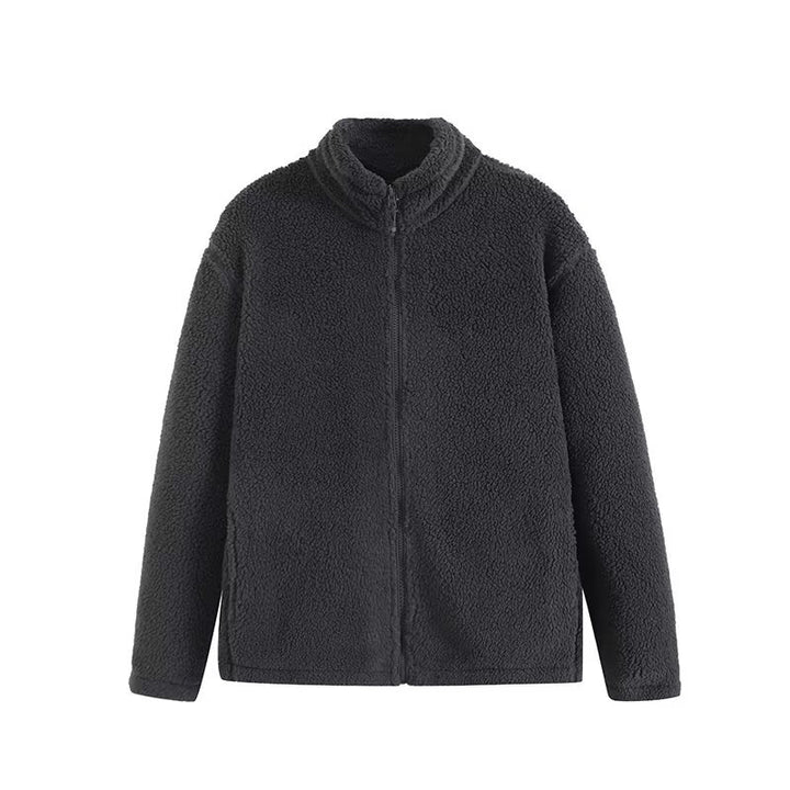 Veste en polaire pour femmes avec col haut et poches zippées pratiques Chic & Stil