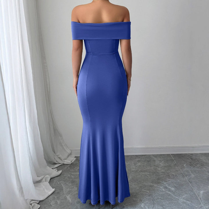 Lune London Off-Shoulder Fitted Maxi Dress for Ladies