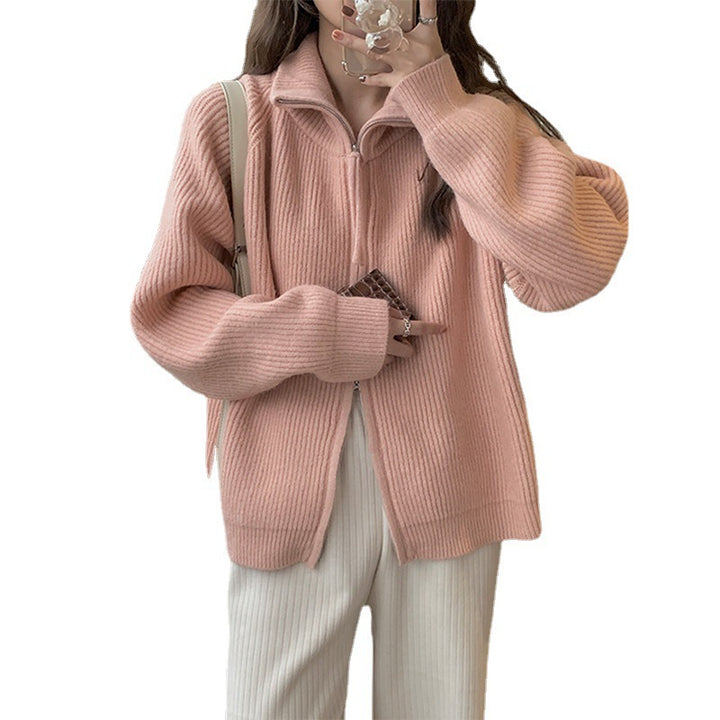 Cardigan femme avec col haut et fermeture éclair Chic & Stil