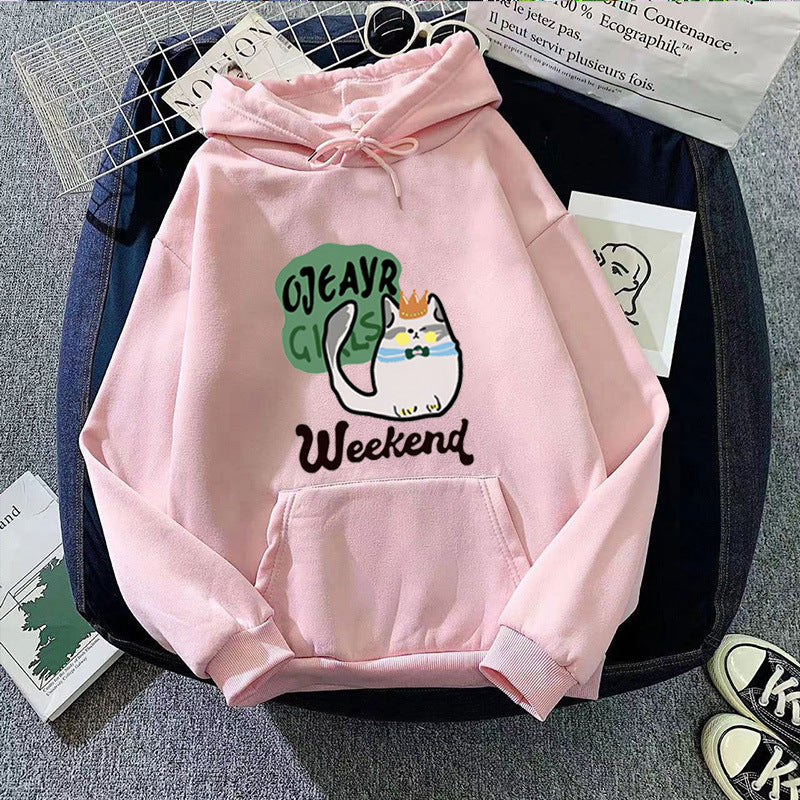 Women's hoodie with playful cat motif Chic & Stil