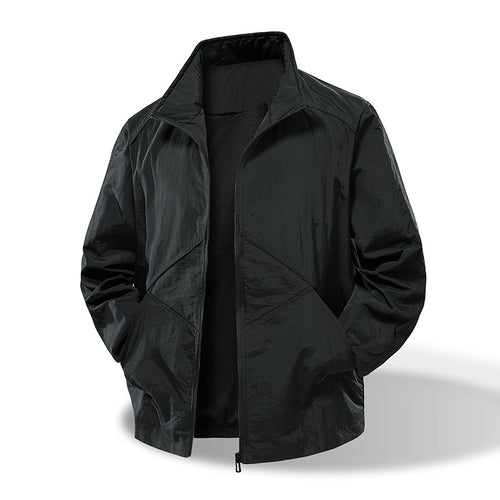 Men's Lightweight Technical Windbreaker with Mesh Lining and Stand-Up Collar Amarae