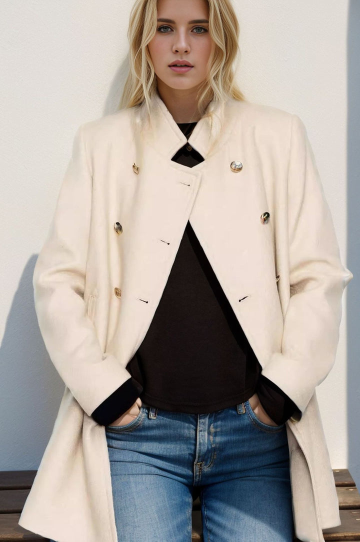Women's quilted coat with double-breasted buttons and high-quality finish Lune London