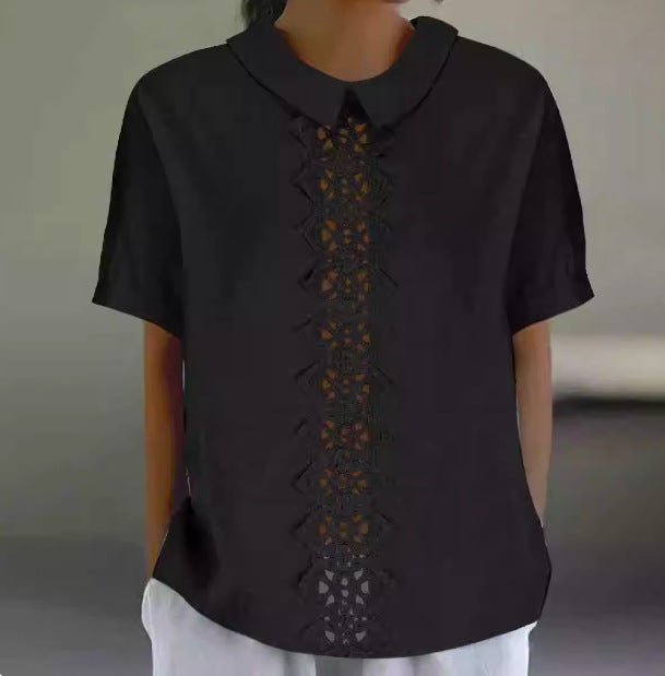 Ladies Light Lace Panel Blouse Lune London