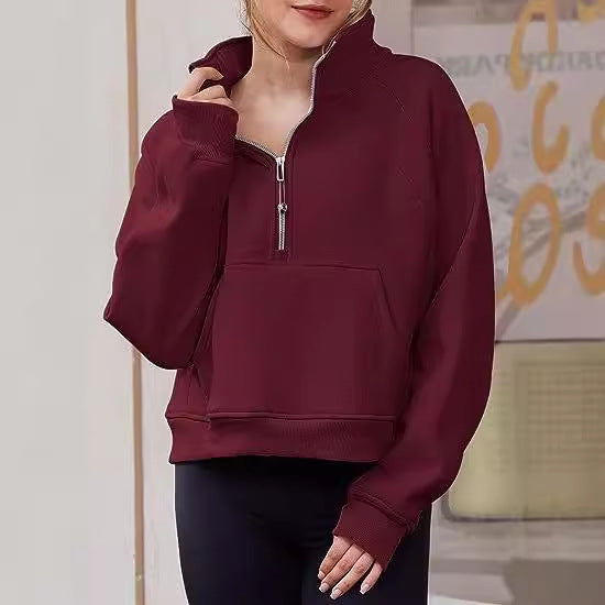 Ladies stylish half-zip sweatshirt Lune London