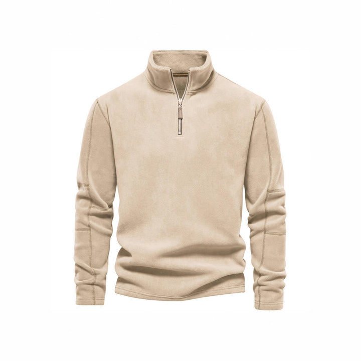 Men's Fleece Pullover with practical zip elements and high collar Lune London