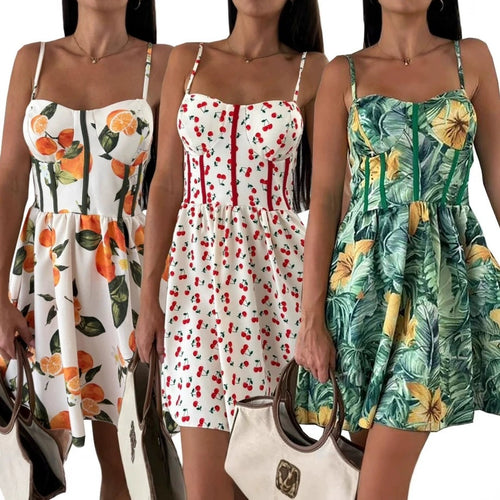 Chic Floral Print Mini A-Line Dress
