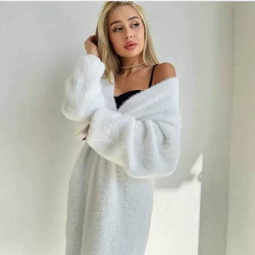 Ladies Plush Knit Coat Amarae