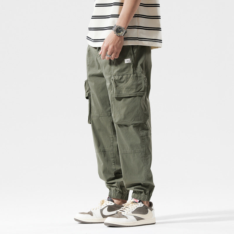 Casual cargo style jogger pants for men with elastic waistband Lune London