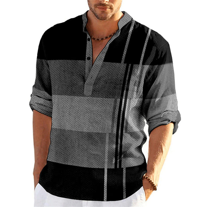 Amarae Casual Striped Popover Shirt for Men