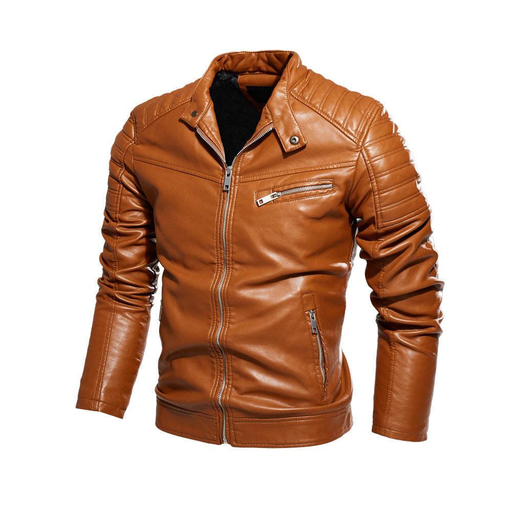 Men's faux leather jacket with an elegant design featuring sturdy details Lune London