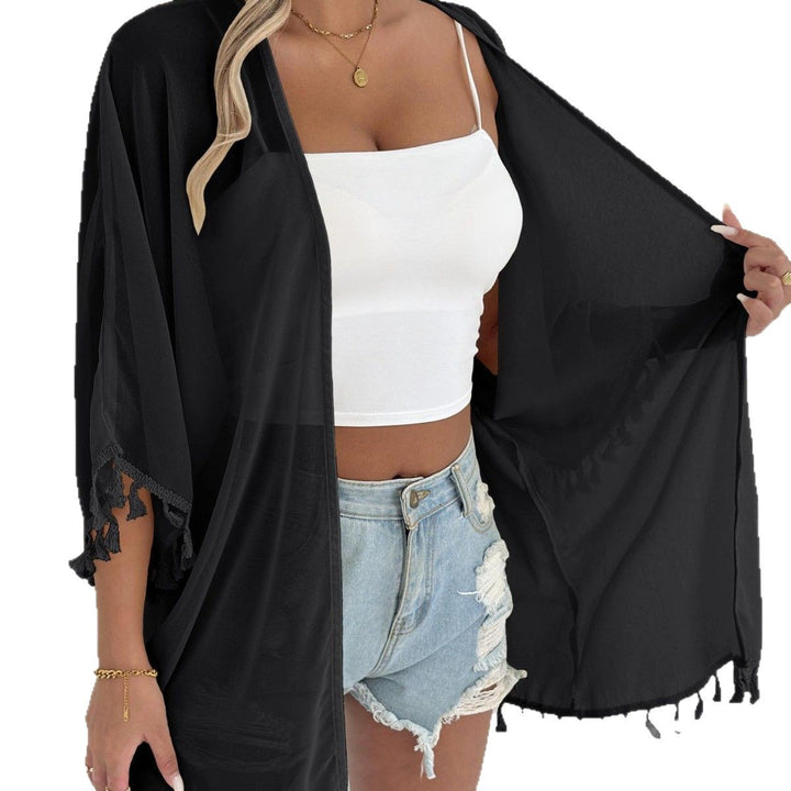 Ladies Light Fringes-Border Beach-Kimono Lune London