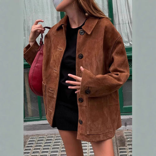 Amarae casual suede jacket for women