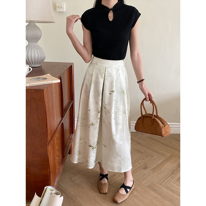 Ladies Elegant Maxi Skirt with Floral Pattern Chic & Stil
