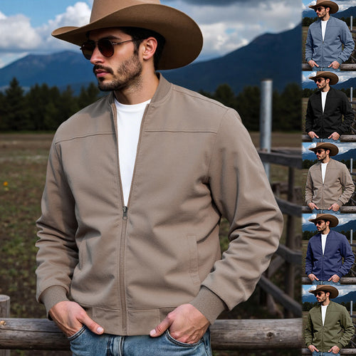Men's winter jacket with a textured design and ribbed cuffs Amarae