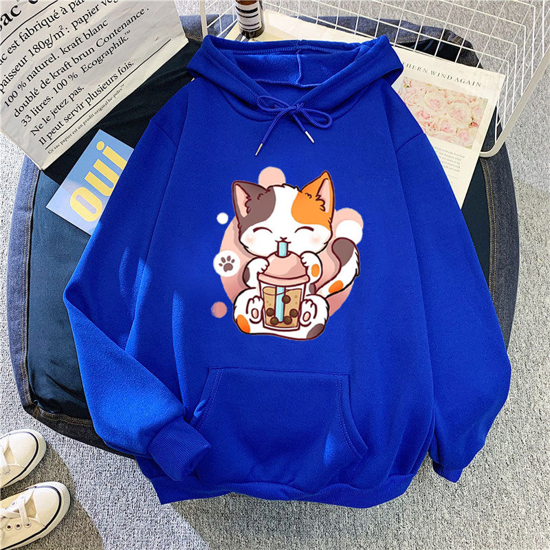 Women's hoodie with playful cat motifs Chic & Stil