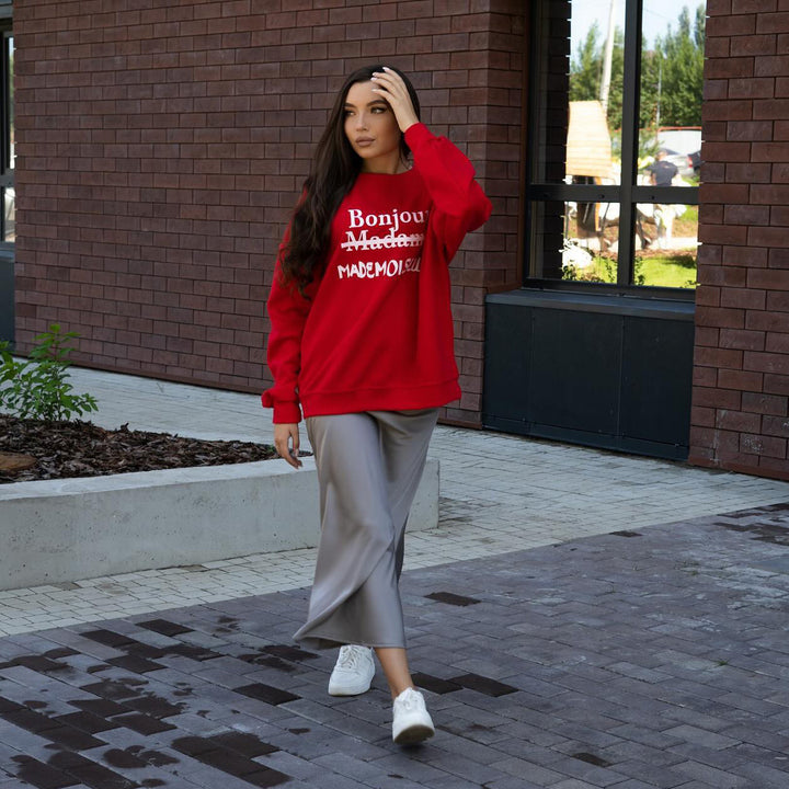 Casual sweatshirt for women with creative inscription Amarae