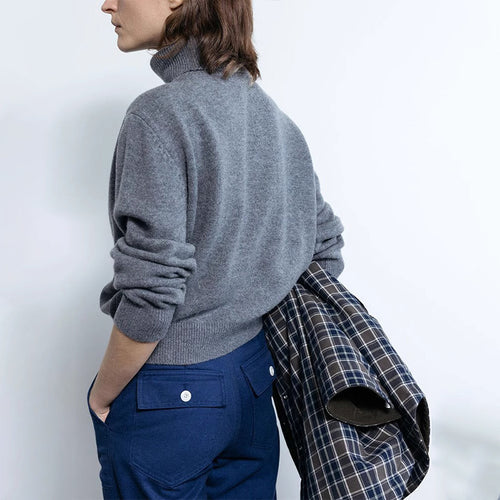 Pull à manches longues pour dames avec col montant Chic & Stil