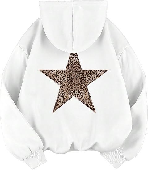 Lune London | Women's Casual Hoodie with Leopard Pattern On Star
