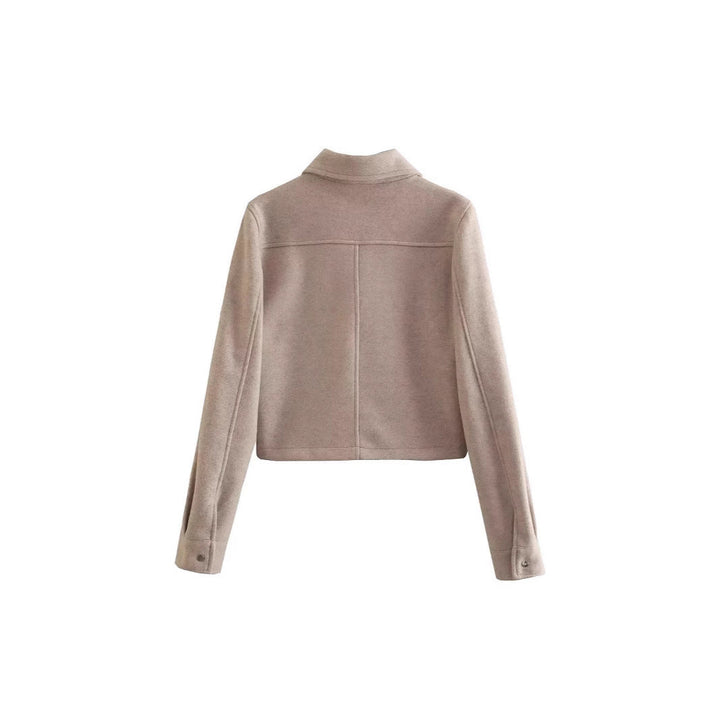 Women's Short Wool Jacket In Classic Style with Patch Pockets Amarae