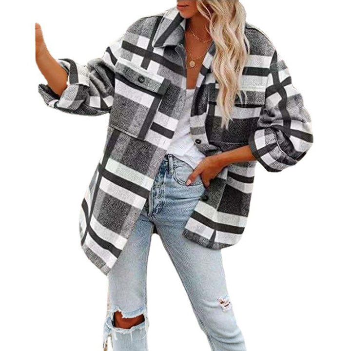 Oversized plaid jacket for women Lune London