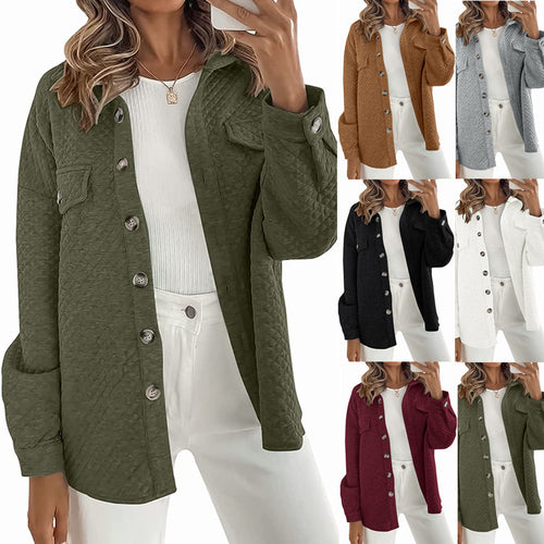 Oversized women's shirt jacket lined in structured design with applied pockets Amarae