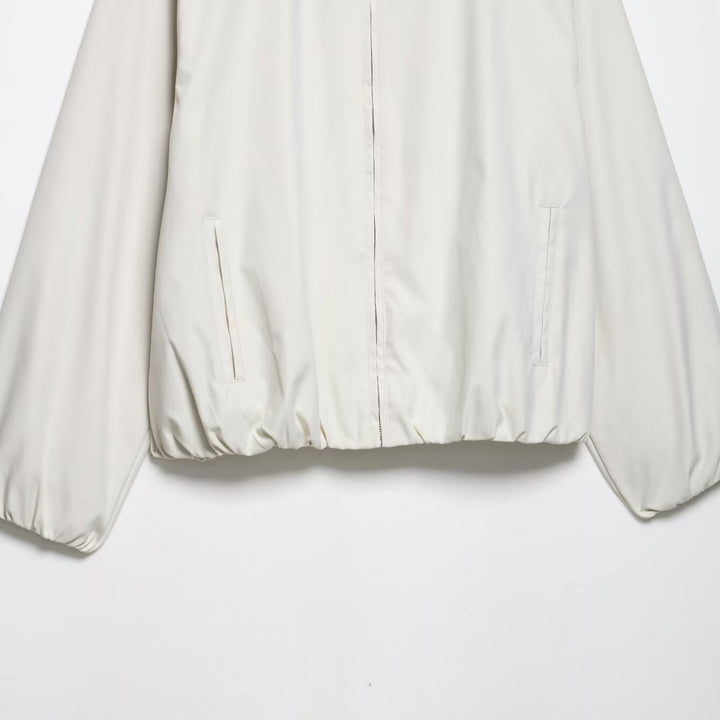 Women's lightweight bomber jacket with collar and elastic hem