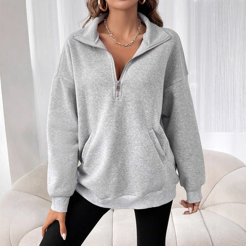 Women's sweatshirt with zipper and practical pockets Amarae