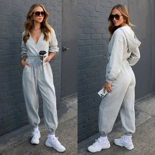 Women's jumpsuit with deep V-neck and relaxed fit Amarae