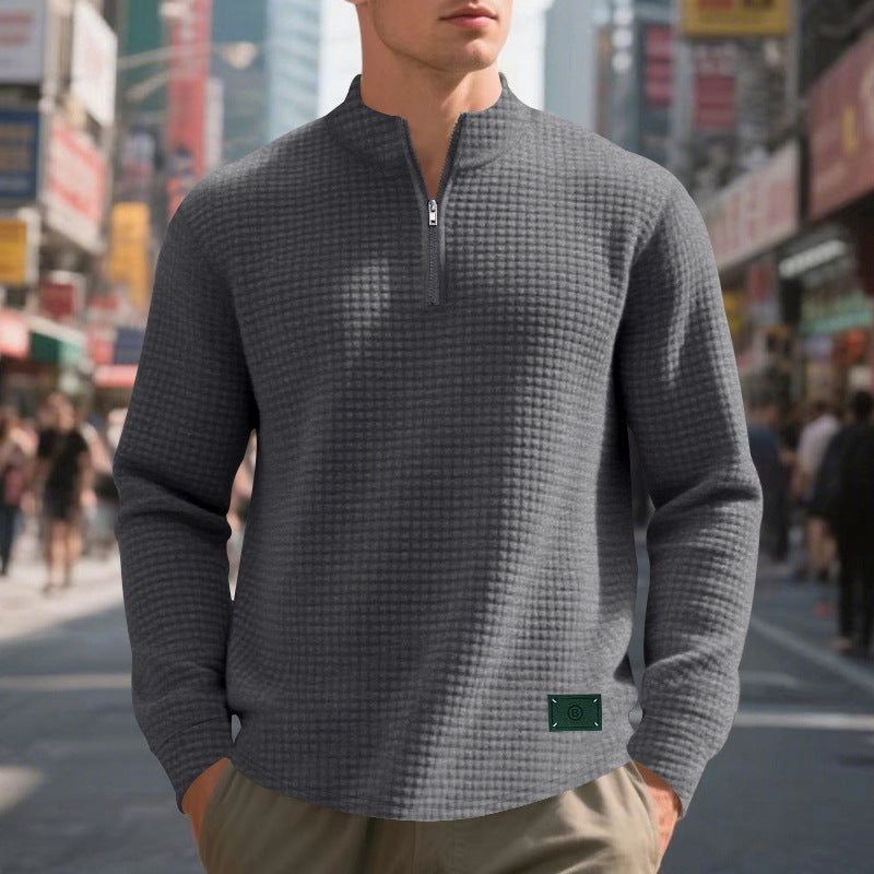 Men's fashionable sweater with high collar and elegant zipper Lune London
