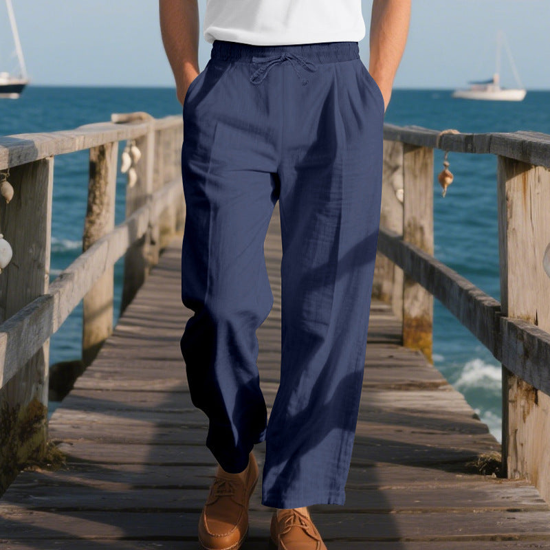 Casual beach pants for men with elastic waist and practical side pockets Lune London