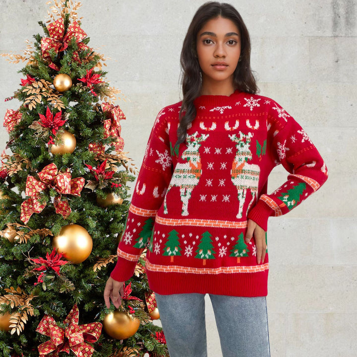 Festive knitted sweater for women with Christmas motif Lune London