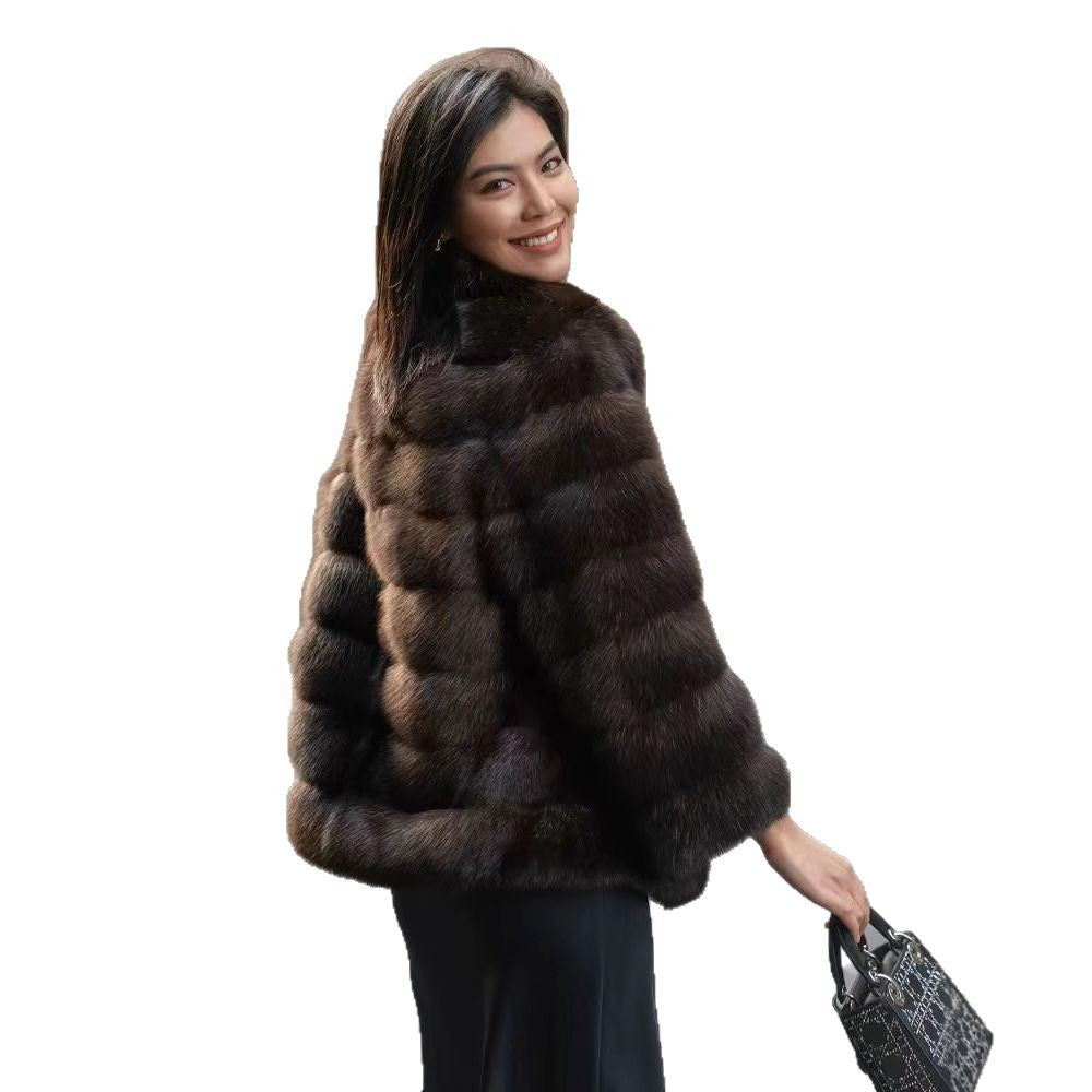 Luxury faux fur jacket for women with chic and stylish design