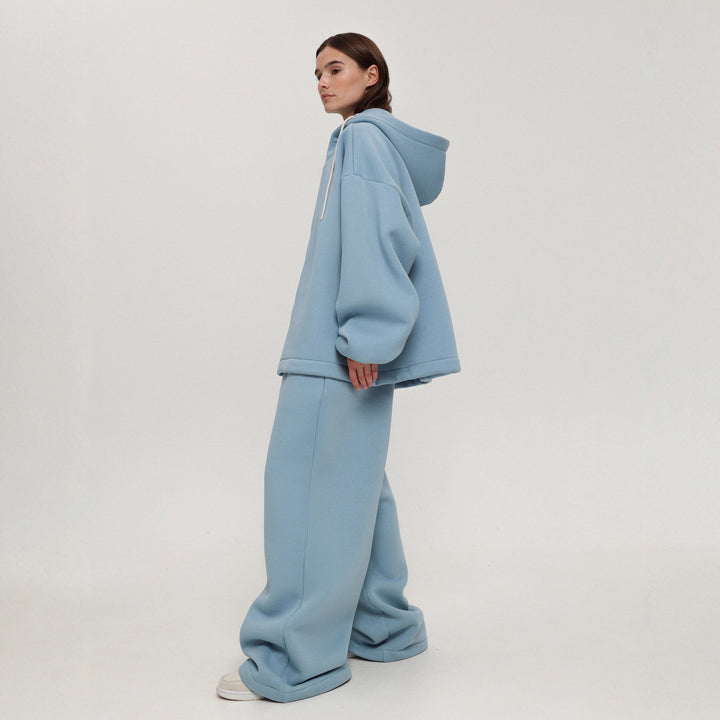 Ladies oversized casual loungewear with soft hood and wide pants Lune London