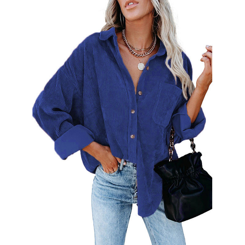 Lune London women's casual velvet blouse shirt