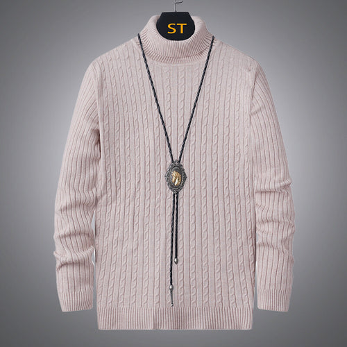 Men's turtleneck sweater with textured braid pattern Amarae