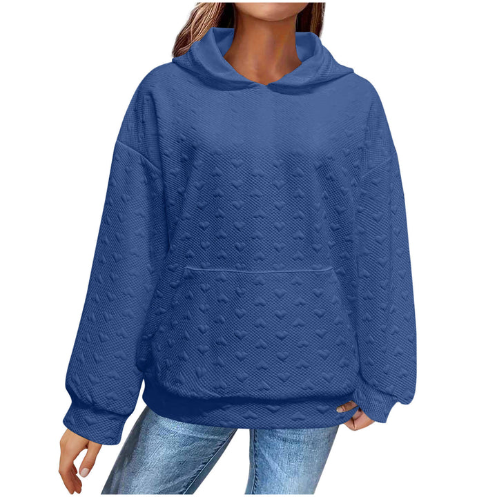 Women Oversized Cozy Hoodie with Textured Surface Lune London
